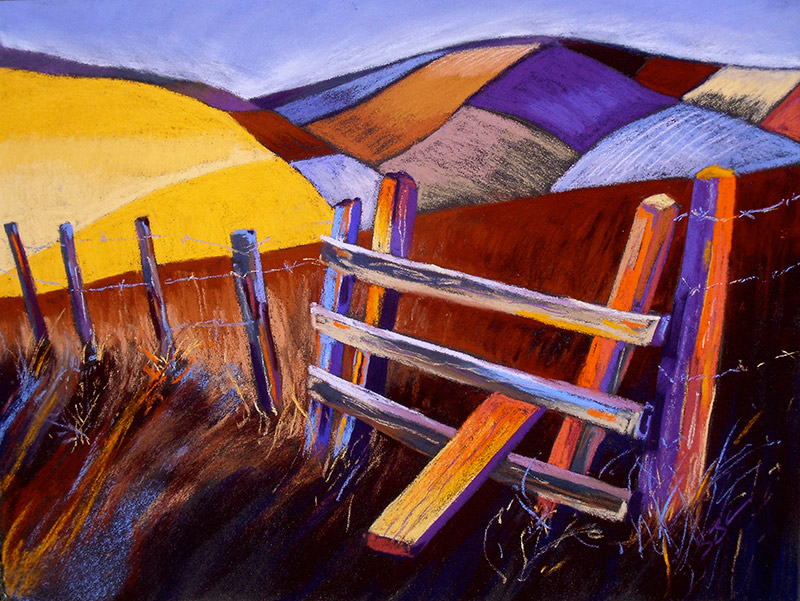 Pastel on sanded paper