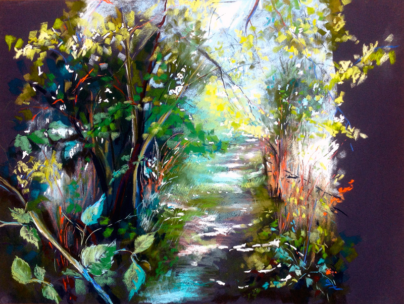 Pastel on sanded paper