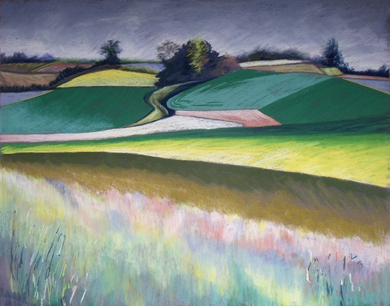 Pastel on sanded paper
